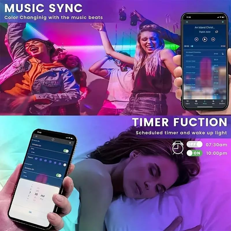 SEO Title:  UanTii 10M RGBIC Smart LED Strip Lights 24V – Bluetooth APP Control, Music Sync Color Changing LED Light Strip with DIY Multi-Color Effects for Bedroom, TV, Gaming Room & Home Decor