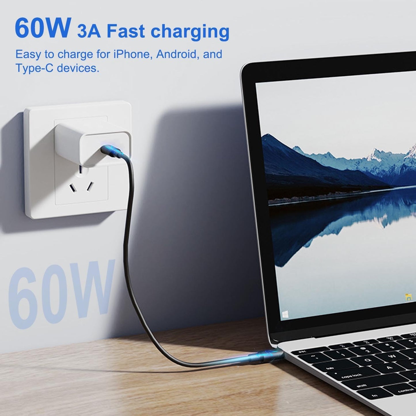 Multi USB Charging Adapter Cable Kit, USB C to Ligh-ting Adapter Box, Conversion Set USB A Type C Lightn-ing Micro Adapter Kit,60W Charging and Data Transfer Cable Kit Sim Tray Eject Tool Slots