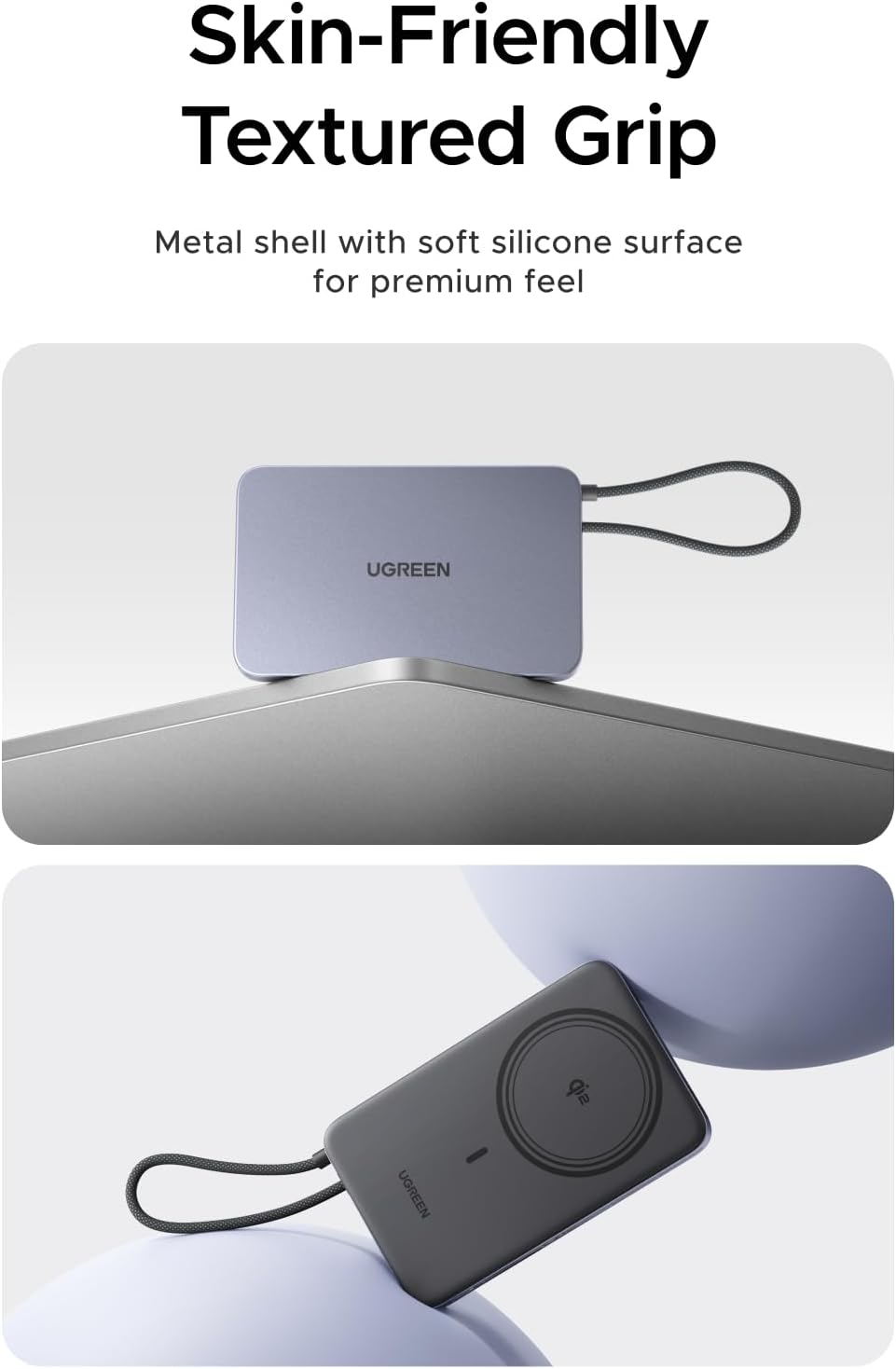UGREEN 10000mAh MagSafe Power Bank Qi2 15W Magnetic Wireless Charger, MagFlow Air 13.9mm Ultra Slim, 30W Fast Charging, Built-in USB-C Cable, Flight Safe Battery Pack for iPhone 17/16/15 Series