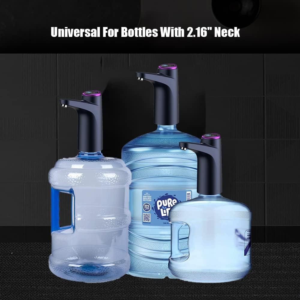 Portable USB Rechargeable Water Dispenser Pump for 2.5, 3 & 5 Gallon Bottles – Automatic Electric Drinking Water Dispenser – Universal Water Bottle Pump for Home, Office & Outdoor Use