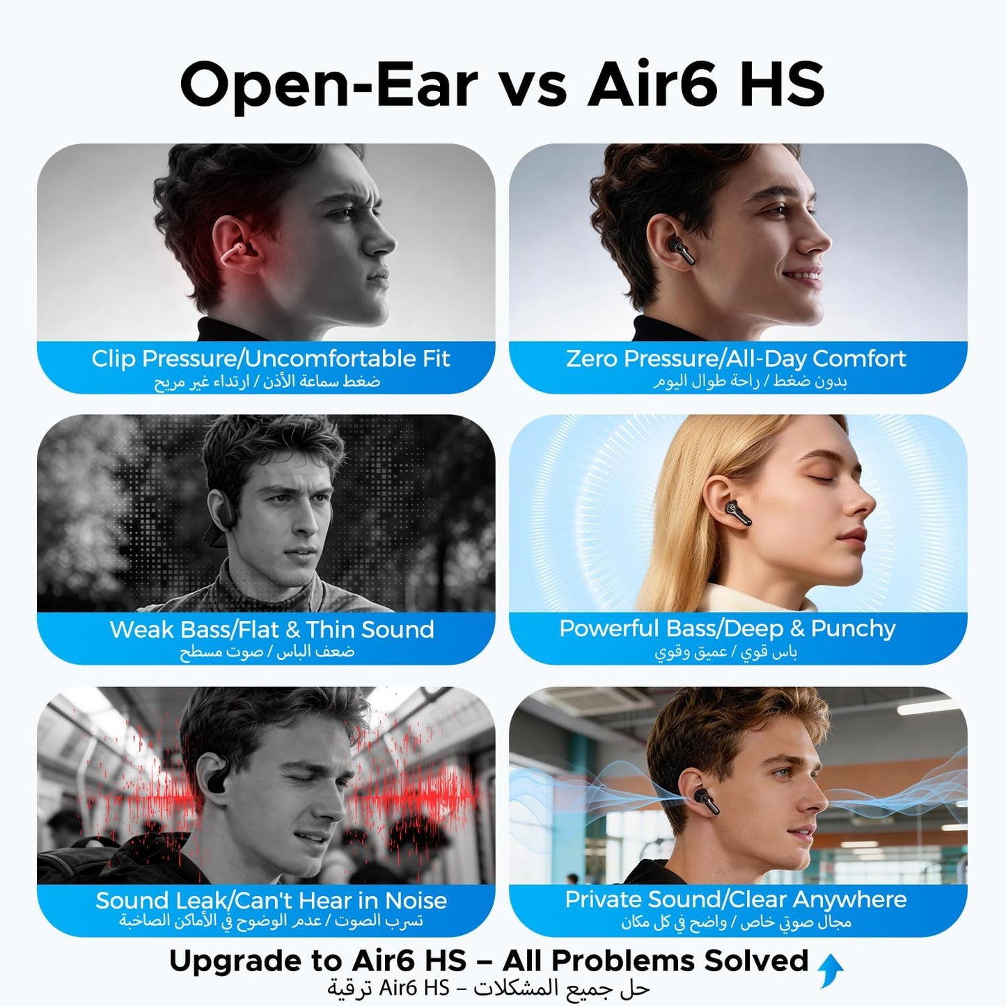 SOUNDPEATS Air6 HS Bluetooth 6.0 Wireless Earbuds with LDAC Hi-Res Audio, 13mm Triple-Magnet Driver, 45 Hours Playtime, AI 4-Mic ENC Noise Cancellation, IPX5 Waterproof & Fast Charging