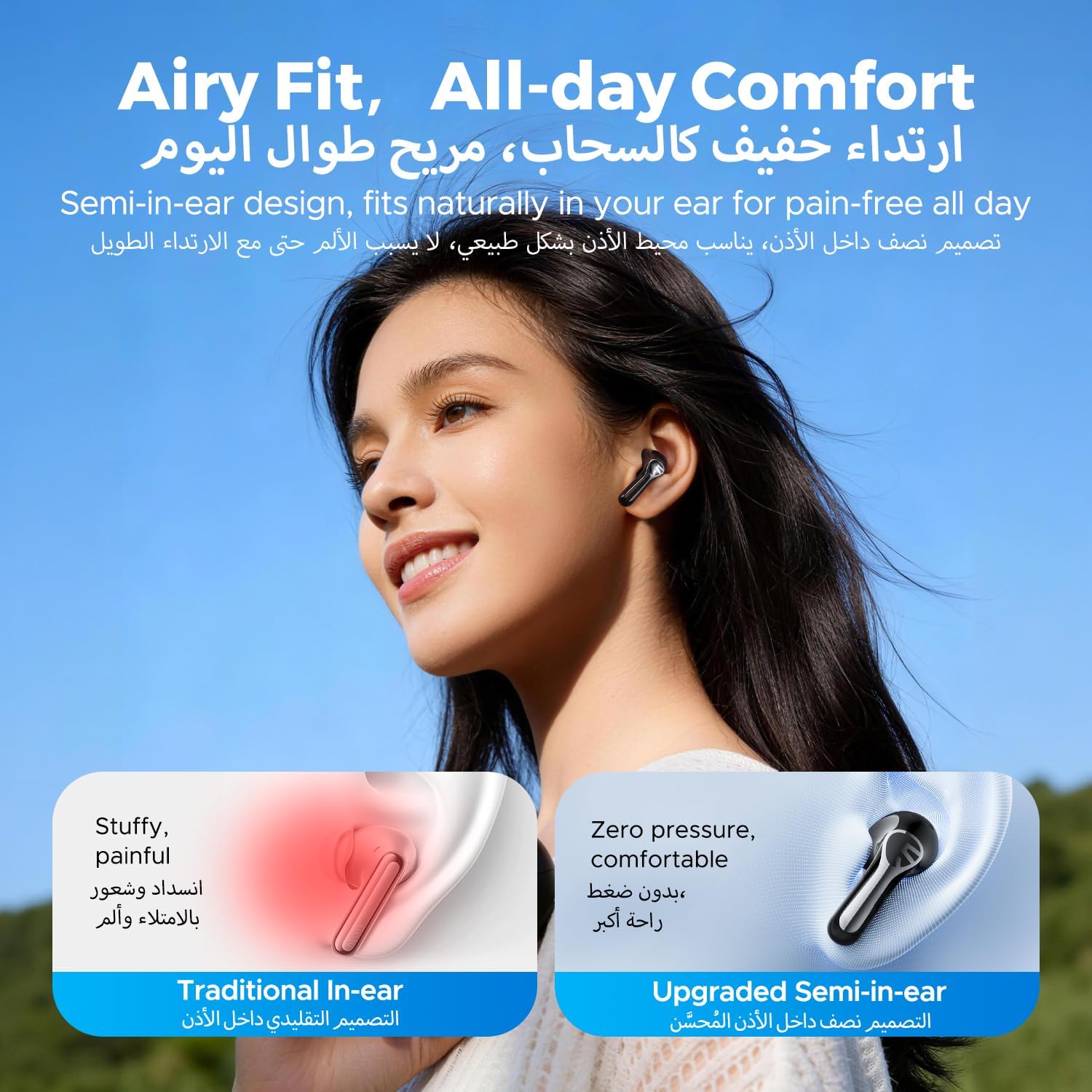 SOUNDPEATS Air6 HS Bluetooth 6.0 Wireless Earbuds with LDAC Hi-Res Audio, 13mm Triple-Magnet Driver, 45 Hours Playtime, AI 4-Mic ENC Noise Cancellation, IPX5 Waterproof & Fast Charging