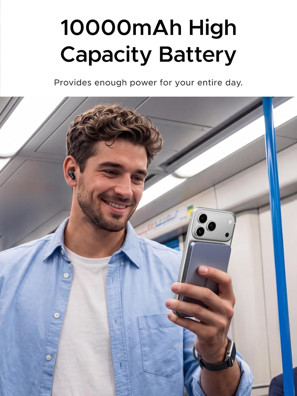 UGREEN 10000mAh MagSafe Power Bank Qi2 15W Magnetic Wireless Charger, MagFlow Air 13.9mm Ultra Slim, 30W Fast Charging, Built-in USB-C Cable, Flight Safe Battery Pack for iPhone 17/16/15 Series