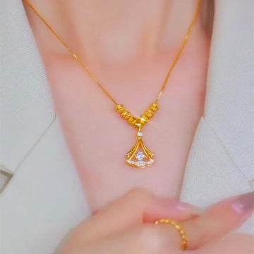 24K Gold Plated Fan Necklace